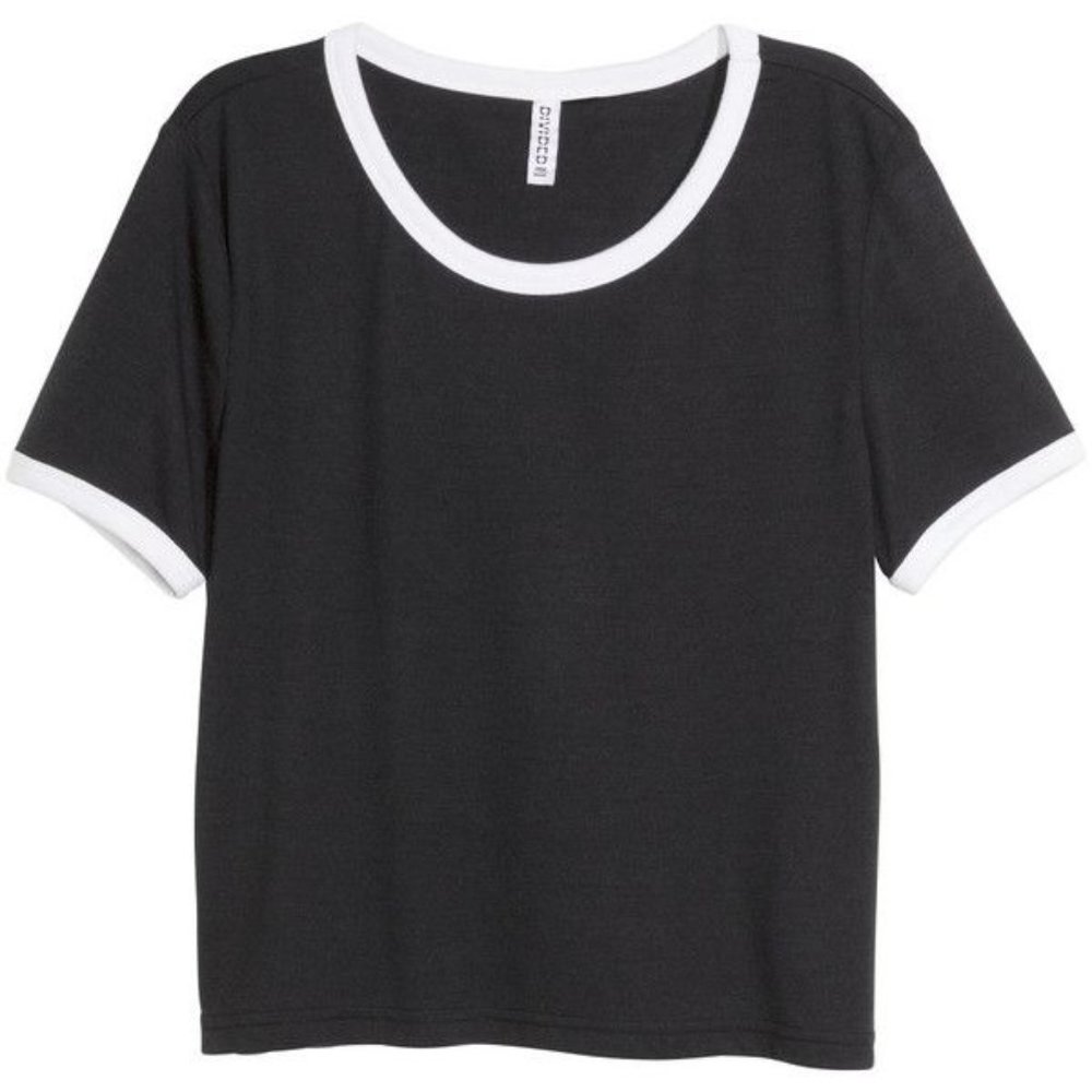 H&M Black and White Ringer Tee